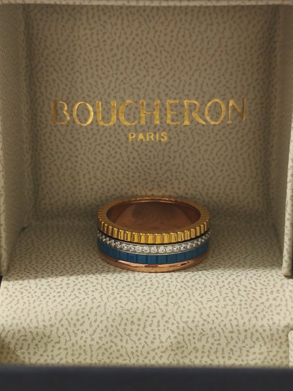 Boucheron Blue Ring Diamond-Set Four-Band Design Ring
